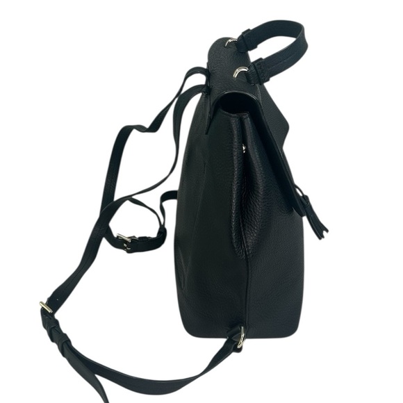 Kate Spade Hayes Street Taba Black Pebble Leather Tassel Backpack Medium Preppy